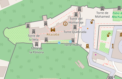Mapa de la Alcazaba de la Alhambra